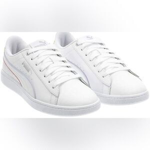 Puma Vicky V2 White Sneakers with Colorful Trim Women’s Size 8.5